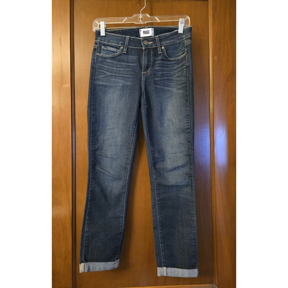 Paige Kylie Crop Denim Women's Dark Wash Blue Jeans Pants Size 26 Stretch